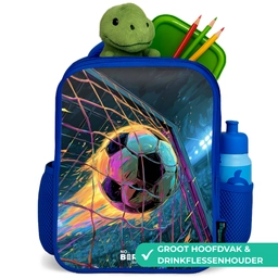 Neon - Net - Voetbal - Kleurrijk Kinderrugzak - Blauw middel -inhoud_NL