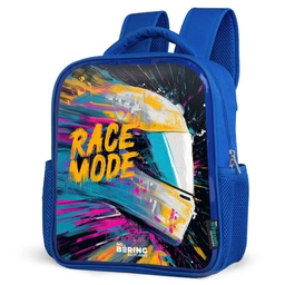 Racehelm - Verfspatten - Penseelstreken - Race mode Kinderrugzak - Blauw middel -schuin
