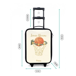 Basketbal in neutrale kleuren Kinderkoffer - Zwart klein -productfoto_formaten