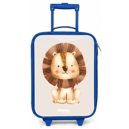Leeuw illustratie met beige achtergrond Kinderkoffer - Blauw klein -zz3dotto