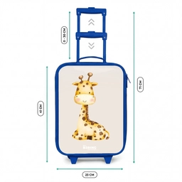 Liggende giraffe illustratie op beige achtergrond Kinderkoffer - Blauw klein -productfoto_formaten