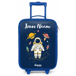 Astronaut - Planeet - Sterren - Raket Kinderkoffer - Blauw klein -zz3dotto