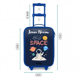 Astronaut - Quote - Planeten - Sterren Kinderkoffer - Blauw klein -productfoto_formaten