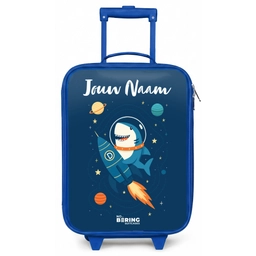 Dier - Ruimte - Planeet - Raket Kinderkoffer - Blauw klein -zz3dotto