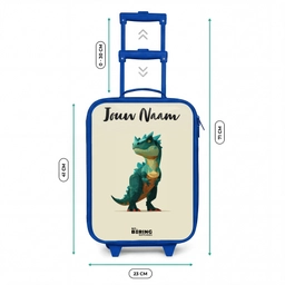 Dino - Dier - Groen Kinderkoffer - Blauw klein -productfoto_formaten