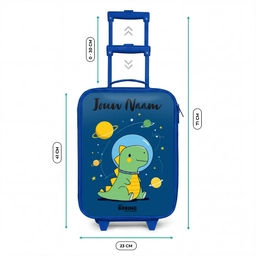 Dino - Planeet - Ster - Blauw Kinderkoffer - Blauw klein -productfoto_formaten