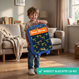 Dinos - Bliksem - Dieren - Blauw Kinderkoffer - Blauw klein -sfeer2_NL