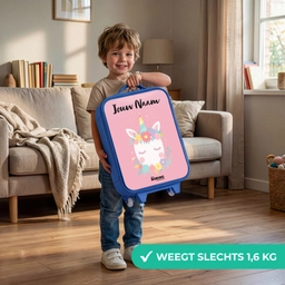 Eenhoorn - Bloemen - Roze Kinderkoffer - Blauw klein -sfeer2_NL