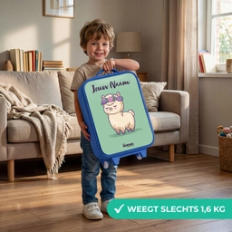 Kawai - Alpaca - Groen Kinderkoffer - Blauw klein -sfeer2_NL