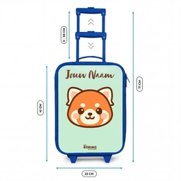 Kawai - Rode panda - Groen Kinderkoffer - Blauw klein -productfoto_formaten