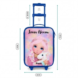 Meisje - Eenhoorn - Roze Kinderkoffer - Blauw klein -productfoto_formaten