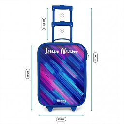 Neon - Strepen - Abstract - Blauw - Roze Kinderkoffer - Blauw klein -productfoto_formaten