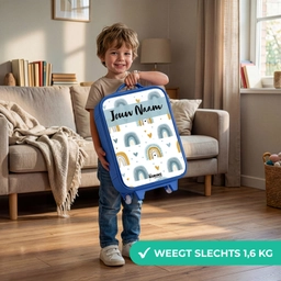 Patroon - Regenboog - Hartjes Kinderkoffer - Blauw klein -sfeer2_NL