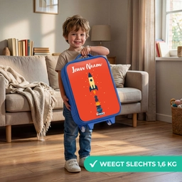 Raket - Sterren - Planeten Kinderkoffer - Blauw klein -sfeer2_NL