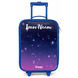 Sterren - Galaxy - Blauw - Roze Kinderkoffer - Blauw klein -zz3dotto