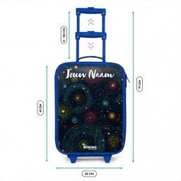 Sterren - Planeten - Kleurrijk Kinderkoffer - Blauw klein -productfoto_formaten