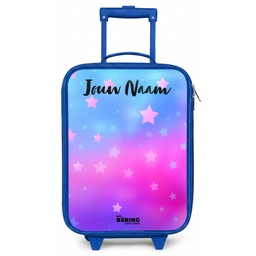 Sterren - Roze - Blauw Kinderkoffer - Blauw klein -zz3dotto