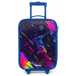 Neon actievolle voetbalspeler Kinderkoffer - Blauw klein -zz3dotto