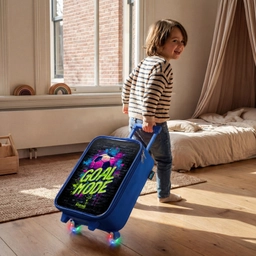 Neon - Graffiti - Voetbal - Kleurrijk Kinderkoffer - Blauw klein -sfeer1
