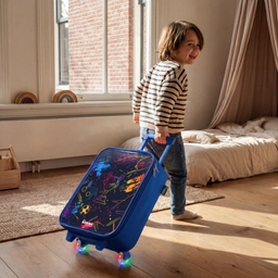 Neon sporttrofee design Kinderkoffer - Blauw klein -sfeer1
