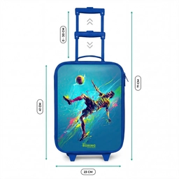 Neon - Voetbal - Schop - Kleurrijk Kinderkoffer - Blauw klein -productfoto_formaten