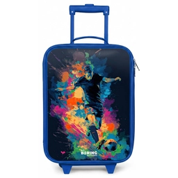 Neon - Voetballer - Kleurrijk Kinderkoffer - Blauw klein -zz3dotto