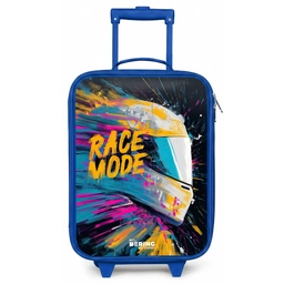 Racehelm - Verfspatten - Penseelstreken - Race mode Kinderkoffer - Blauw klein -zz3dotto