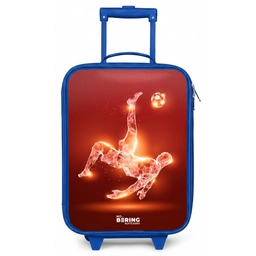 Rood gloeiende voetballer in actie Kinderkoffer - Blauw klein -zz3dotto
