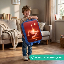 Rood gloeiende voetballer in actie Kinderkoffer - Blauw klein -sfeer2_NL