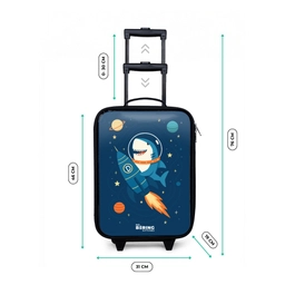 Dier - Ruimte - Planeet - Raket Kinderkoffer - Zwart klein -productfoto_formaten