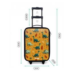 Dino - Dieren - Patroon Kinderkoffer - Zwart klein -productfoto_formaten