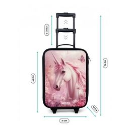 Eenhoorn - Roze - Vlinders - Bloemen Kinderkoffer - Zwart klein -productfoto_formaten