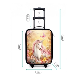 Eenhoorn - Vlinder - Roze - Manen Kinderkoffer - Zwart klein -productfoto_formaten