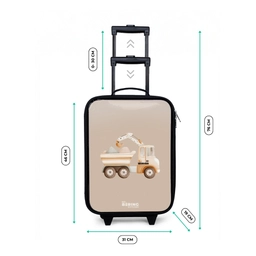 Gele kiepwagen in neutrale kleuren Kinderkoffer - Zwart klein -productfoto_formaten