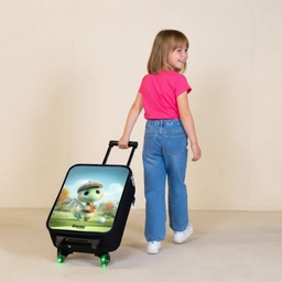 Golf - Dino - Groen Kinderkoffer - Zwart klein -sfeer1