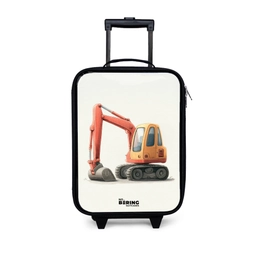 Graafmachine - Getekend - Oranje Kinderkoffer - Zwart klein -3d