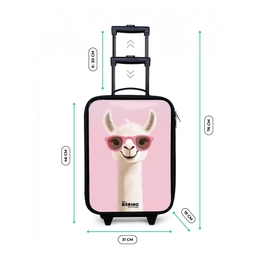 Lama - Wit - Zonnebril - Wimpers Kinderkoffer - Zwart klein -productfoto_formaten
