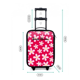 Madeliefjesmania hotpink Kinderkoffer - Zwart klein -productfoto_formaten