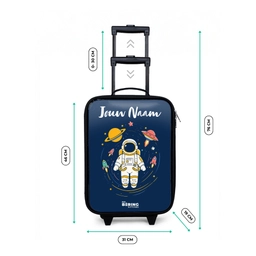 Astronaut - Planeet - Sterren - Raket Kinderkoffer - Zwart klein -productfoto_formaten