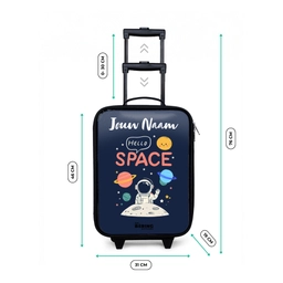 Astronaut - Quote - Planeten - Sterren Kinderkoffer - Zwart klein -productfoto_formaten