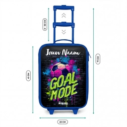 Neon - Graffiti - Voetbal - Kleurrijk Kinderkoffer - Blauw klein -productfoto_formaten