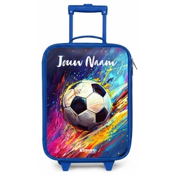 Neon - Voetbal - Kleurrijk Kinderkoffer - Blauw klein -zz3dotto
