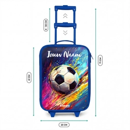 Neon - Voetbal - Kleurrijk Kinderkoffer - Blauw klein -productfoto_formaten