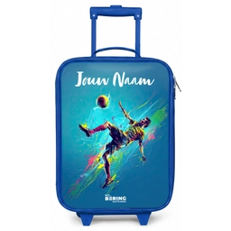 Neon - Voetbal - Schop - Kleurrijk Kinderkoffer - Blauw klein -zz3dotto
