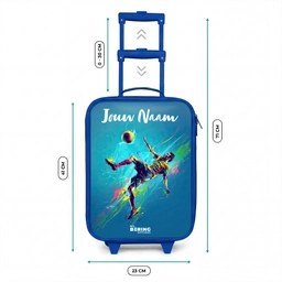 Neon - Voetbal - Schop - Kleurrijk Kinderkoffer - Blauw klein -productfoto_formaten