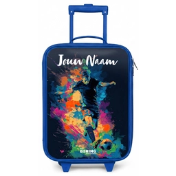 Neon - Voetballer - Kleurrijk Kinderkoffer - Blauw klein -zz3dotto