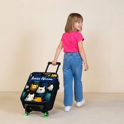 Dieren - Sterren - Planeten - Astronaut Kinderkoffer - Zwart klein -sfeer1