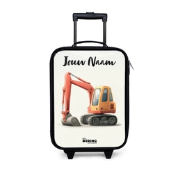 Graafmachine - Getekend - Oranje Kinderkoffer - Zwart klein -3d