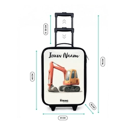 Graafmachine - Getekend - Oranje Kinderkoffer - Zwart klein -productfoto_formaten