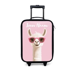 Lama - Wit - Zonnebril - Wimpers Kinderkoffer - Zwart klein -3d